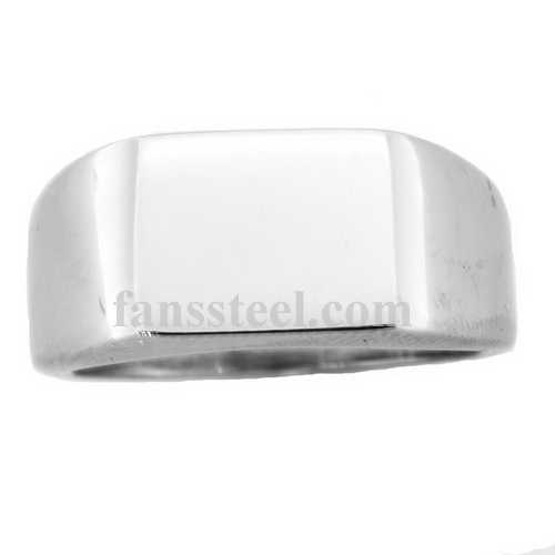 FSR13W21 engravalbe rectangle plain signet ring - Click Image to Close